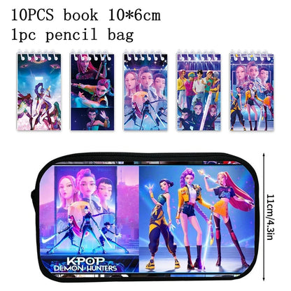 Kpop Demon Coil Notebook Anime Huntrix Book Notebook Decorative Party Gift for Guest Birthday Party Supplies Kpop Warrior