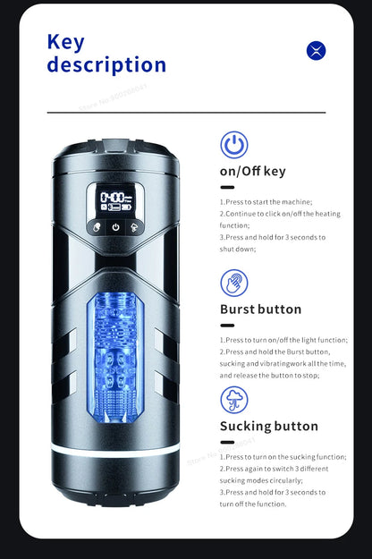 Automatic Heated Masturbation Cup for Men Sucking Pocket Pussy Adult Sex Toy Blowjob Machine Vagina Stroker Male Masturbators