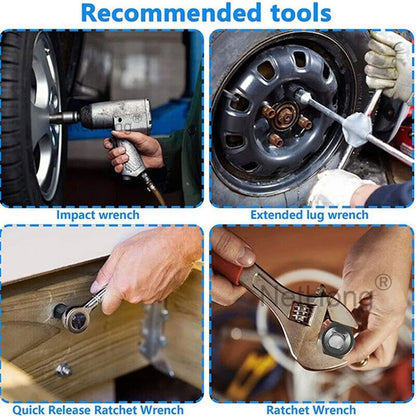 13Pc Locking Wheel Nut Remover Set Stud Bolt Impact Twist Socket Extractor Tool~
