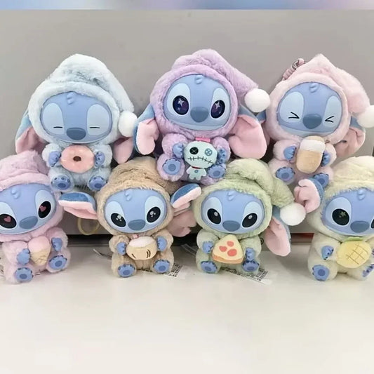HEISSER Sale!! Stitch Blind Box Bag „Eat Some Thing Before Sleep“-Serie Vinyl-Anhänger, süße Puppe, Überraschungsbox, flauschige Puppe, Geschenk