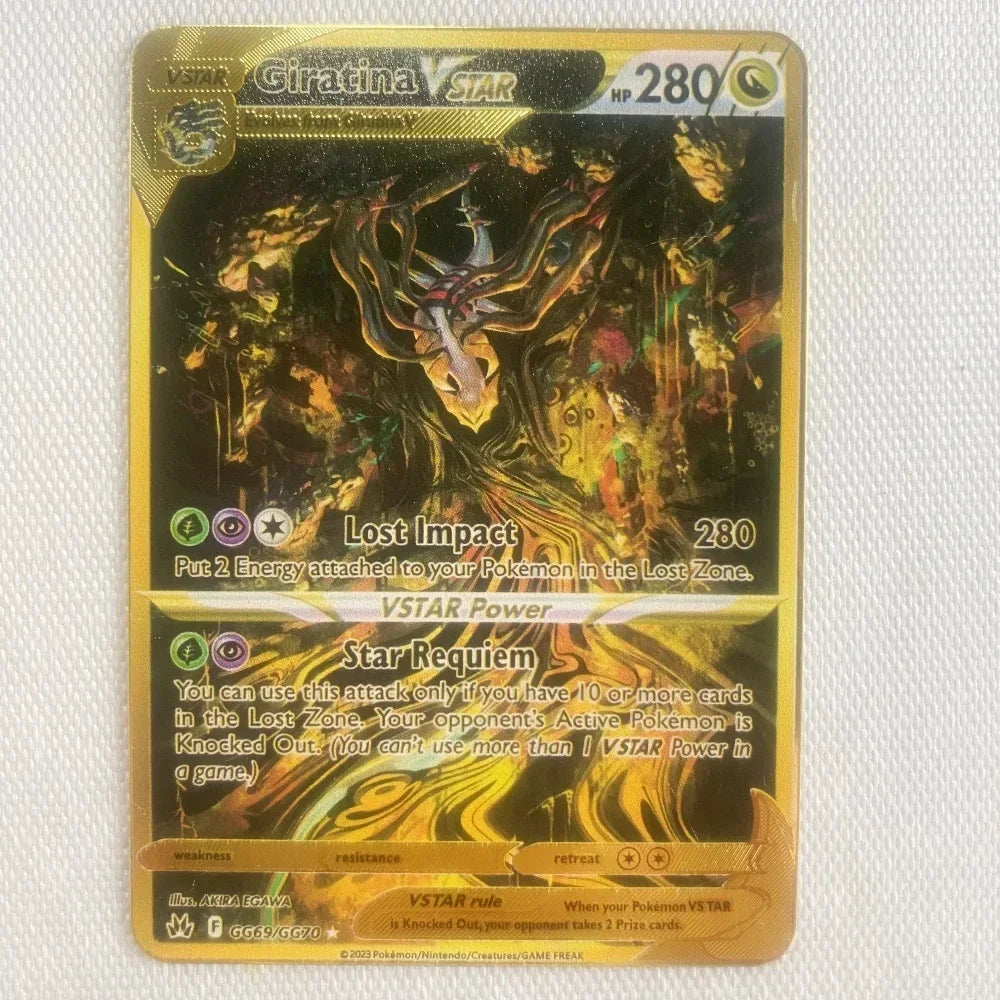 Pokémon 32er-Karten Goldmetall-Pokémon-Karten Englisch Harte Eisenkarten Mewtu Pikachu Gx Glurak Vmax Paket Spielkollektion