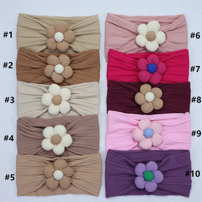 New Flower Nylon Girl Hairband Elastic Soft Baby Headband for Children Turban Headwear for Newborn Baby Kids Hair Accessories