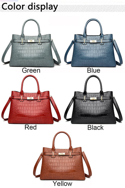 Famous Brand Ladies HandBags High Quality Crocodile Stripe Three Main Bags Designer Crossbody Shoulder Bag For Womens Tote Bag