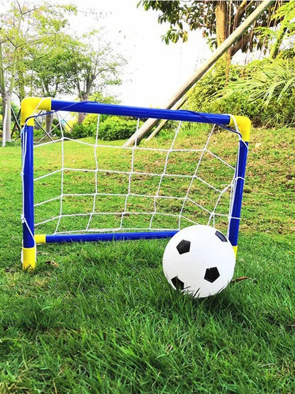 Portable Football Goal Set with Ball and Pump - Removable, Indoor/Outdoor Fun Game