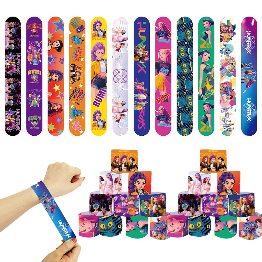 K-POP Demon Hunters Party Favors Slap Bracelets Wristbands Christmas Stocking Fillers Birthday Party Decoration Gifts Classroom