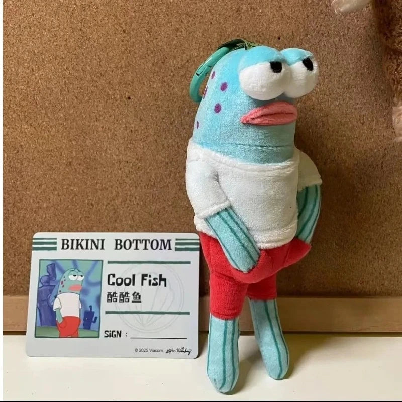 New Potdemiel keychain, SpongeBob SquarePants, residents of Bizarre Castle, silly fish, funny plush pendant, holiday gift