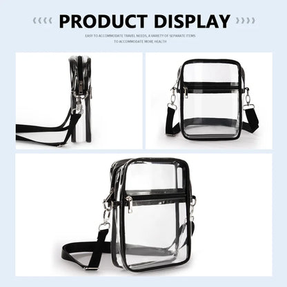 Clear Crossbody Purse Bag,Stadium Approved with Front Pocket for Concerts Sports Festivals Holiday Beach Waterproof Bag