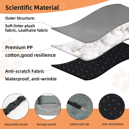 Dog Car Seat with Safety Belt Pet Animal Booster Nest Cushion Washable Dogs Cats Sofa Bedding Travel Mattress