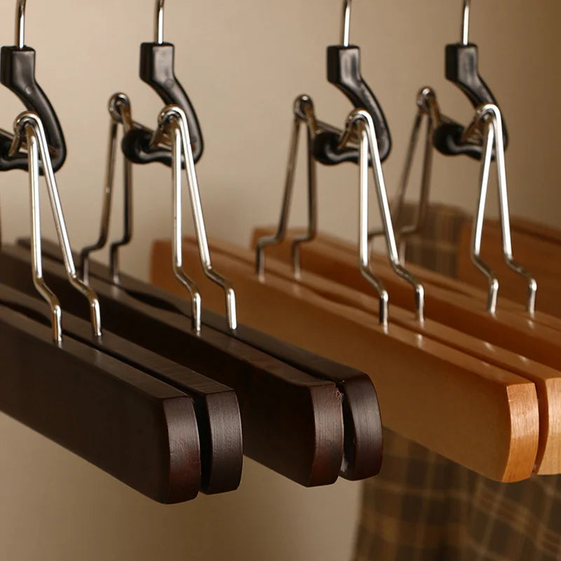 5/10PCS Pants Hanger,Wooden Skirts Clothes Hangers with 360° Swivel Hook for Closet Organizer,Non-slip Sturdy Jeans Trouser Rack