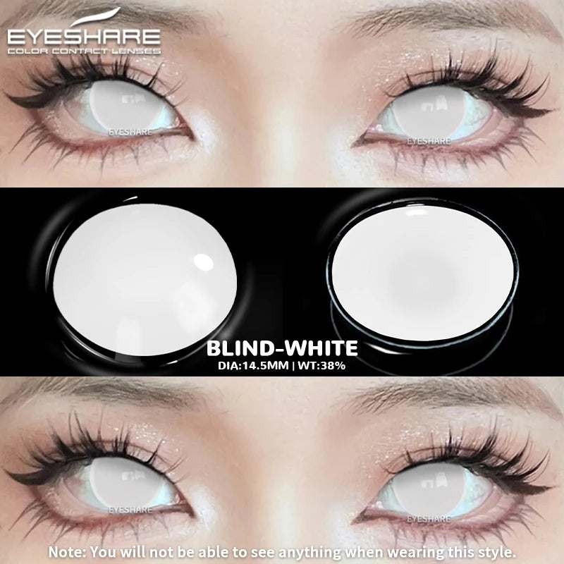 EYESHARE Cosplay White Colored Contact Lenses 2pcs Crazy Red Contact Lenses Anime Black Eye Lenses Halloween Beauty Makeup Lens