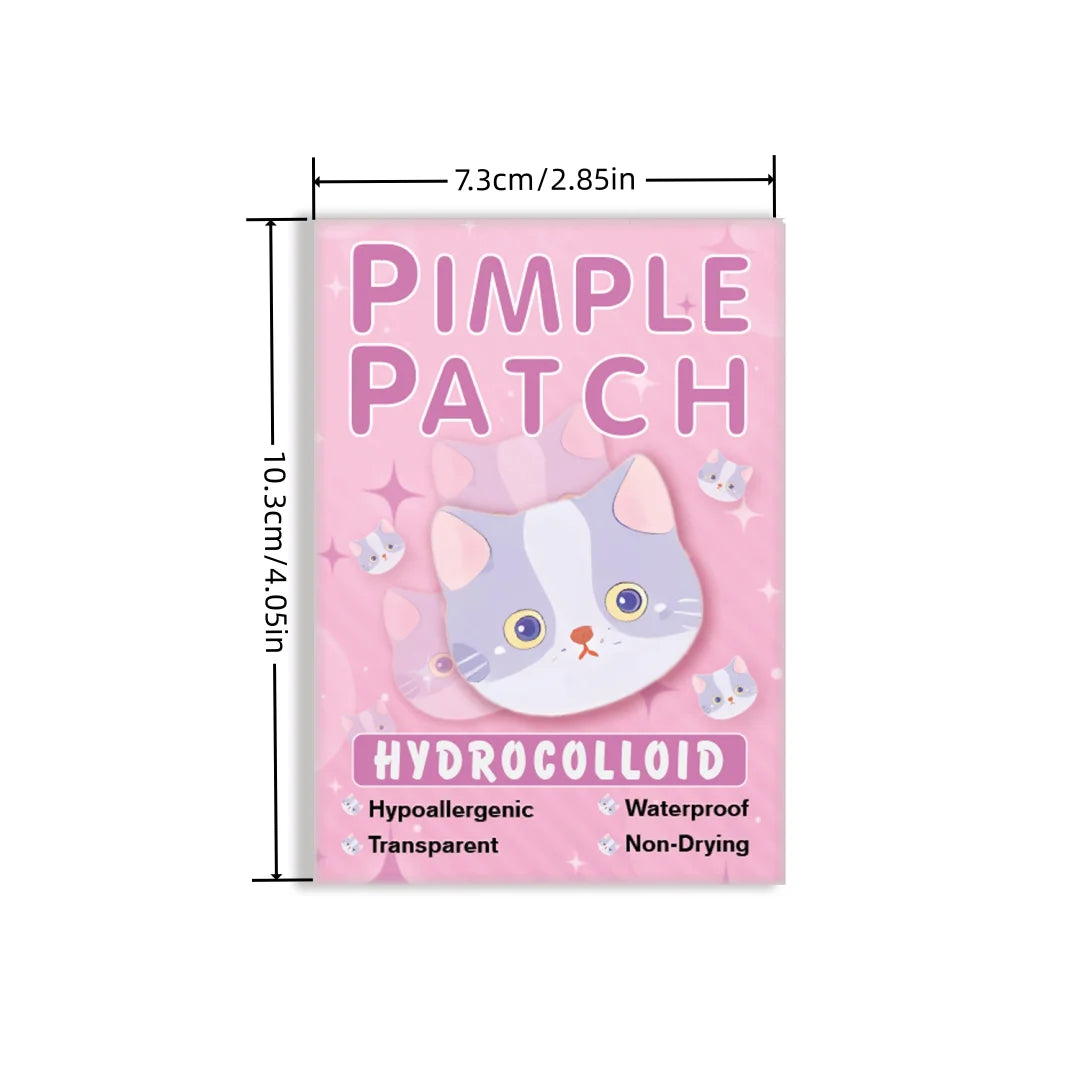 600pieces of cartoon cat acne patches, facial acne patches, concealer acne patches, and pimples patches. Ultra-thin and breathab