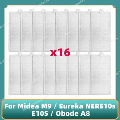 Compatible For Midea M9 / Eureka E20 Plus / Eureka NERE10s E10S / Obode A8 / VCR S10 Plus Main Side Brush Filter Mop Cloth Parts