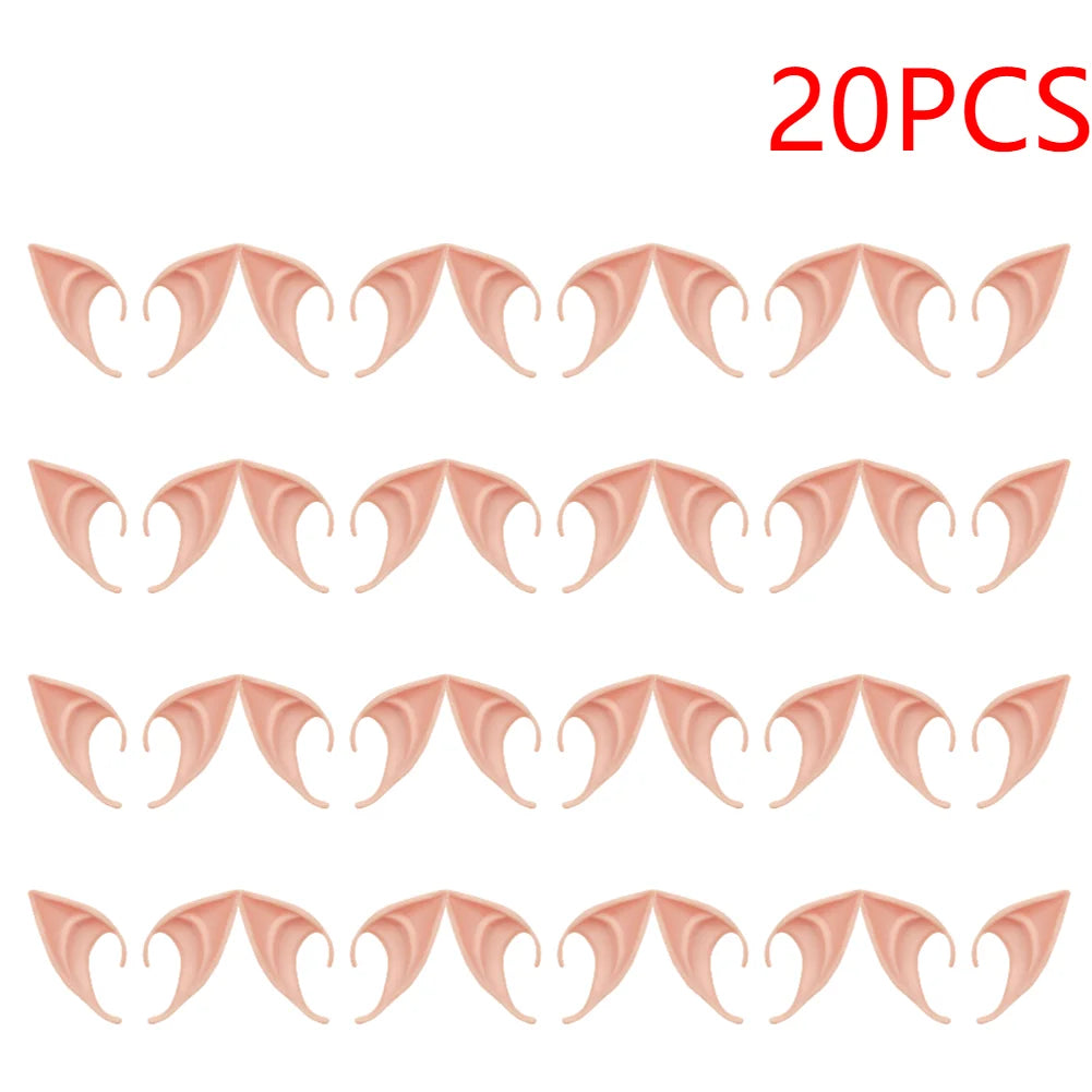 1-20pair Mysterious Angel Elf Ears Artificial Latex Ears for Halloween Decor Fairy Cosplay Costume Masquerade Accessories