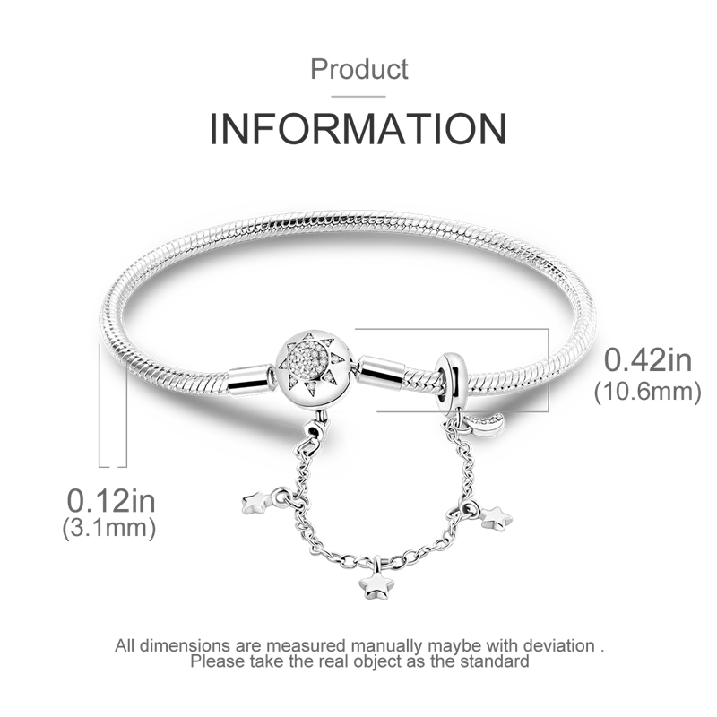 925 Sterling Silver Charm Bracelet - Leaf, Clover, Butterfly & Heart Design | 17-20cm Adjustable