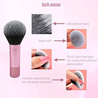 New Powder Portable Beauty Tool Clear Plastic Short Handle Mini Makeup Brush