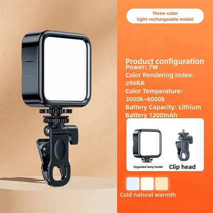 Portable LED Selfie Light for iPhone Samsung iPad Mobile Phone Laptop Clip Rechargeable Flash Fill Photo Video Photography Lamp