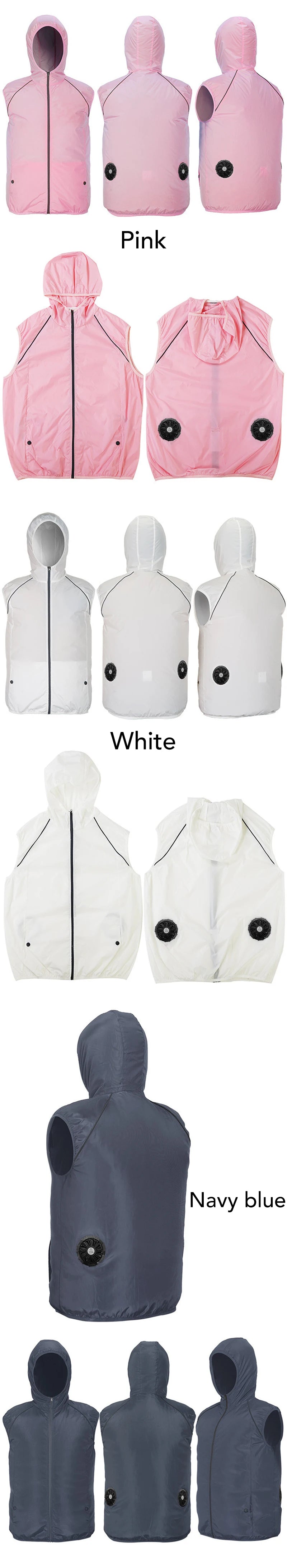Summer Cooling Vest Women's Fan Air Conditioning Clothes Fashion Couple Sleeveless Waistcoat Hoodie Coat Sunscreen Work Clothes