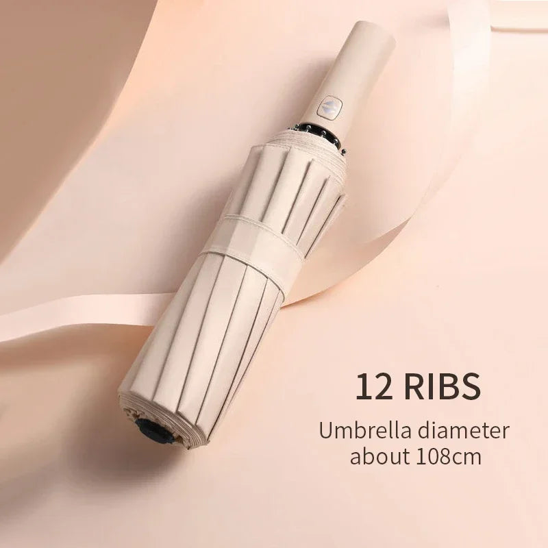 DIXSG 24 Bone Fully Automatic Double Bone Folding Umbrella For Sun UV Protection Rain Resistance And Strong Wind Resistance