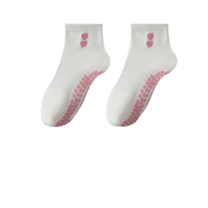 Pilates Socks with Grips for Women Cute Yoga Grip Socks Non Slip Cotton Ankle Sock for Yoga Barre Ballet