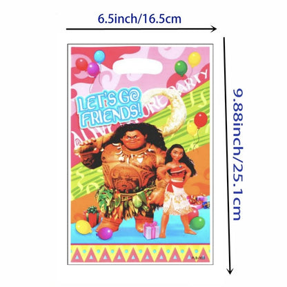 10/40Pcs Disney Moana Party Gift Bags Moana Theme Plastics Candy Bag Boy Loot Bag for Kids Birthday Party Favors Supplies Decor