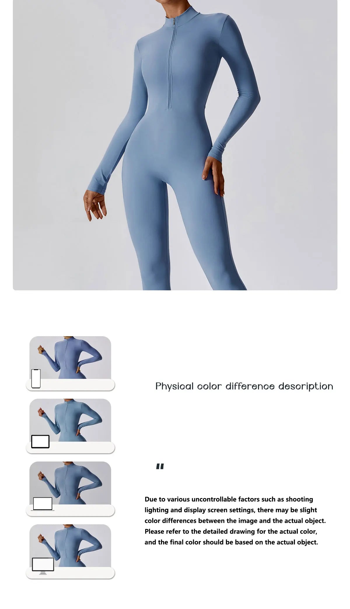 Women's Zipper Yoga Jumpsuit - Long Sleeve Workout Bodysuit for Gym & Fitness