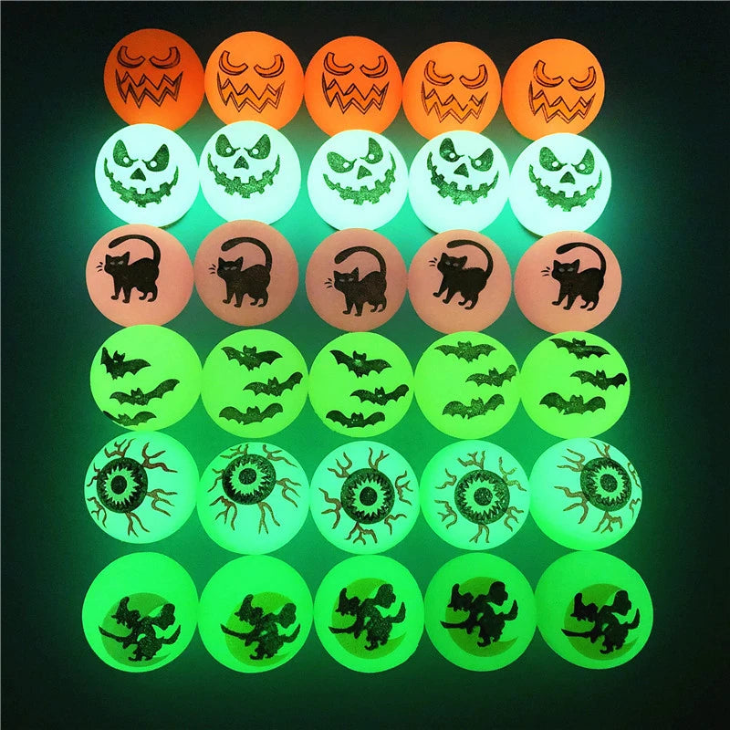 Halloween Glow in the Dark Bouncing Balls - Party Favors & Trick or Treat Gifts for Kids (10-100 Pack)