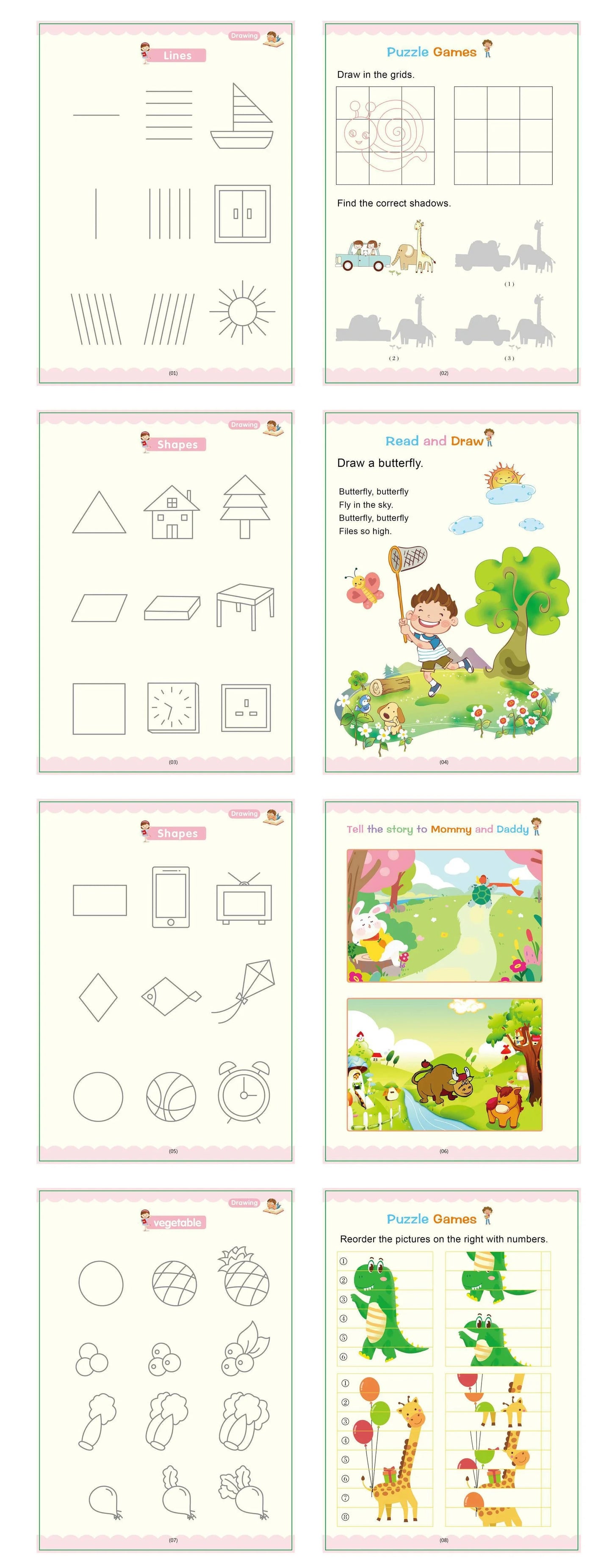 Kids Reusable Practice Copybook Handwiriting Workbook-Reusable Writing Practice Book Educational Toys for Boys Girls Gift