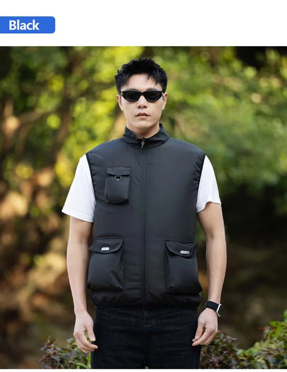 Summer Cooling Fan Workwear, Unisex Short Sleeve, Outdoor Sun Protection & Cooling Vest with Built-in Fans