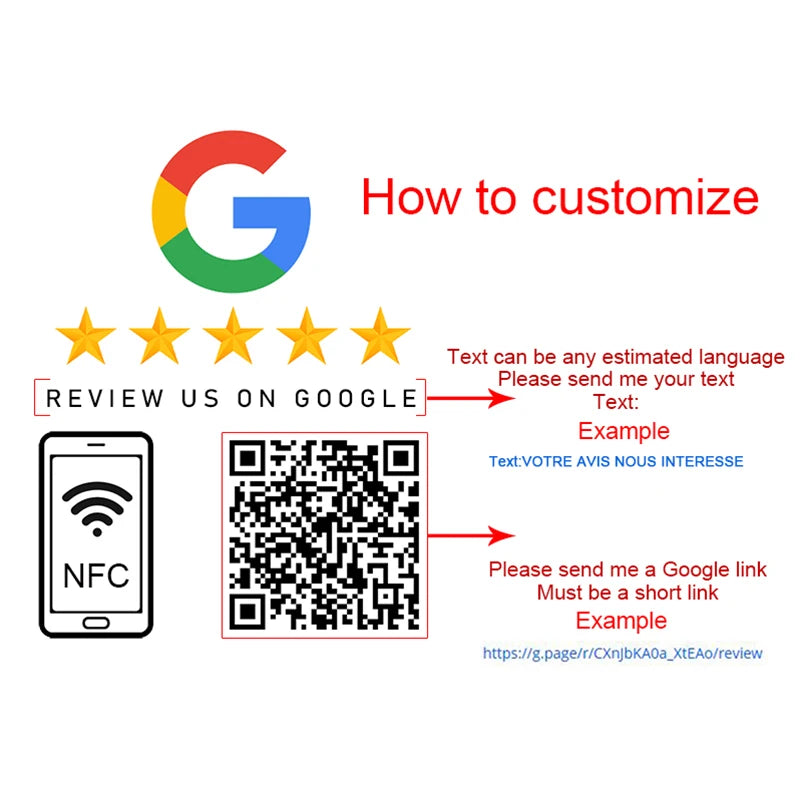 Google Review Sign Customized QR Code Acrylic Social Media Plate