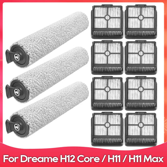 Compatible For Dreame H11 / Dreame H11 Max / Dreame H12 Core Vacuum Parts Roller Brush Hepa Filter Accessories Replacement