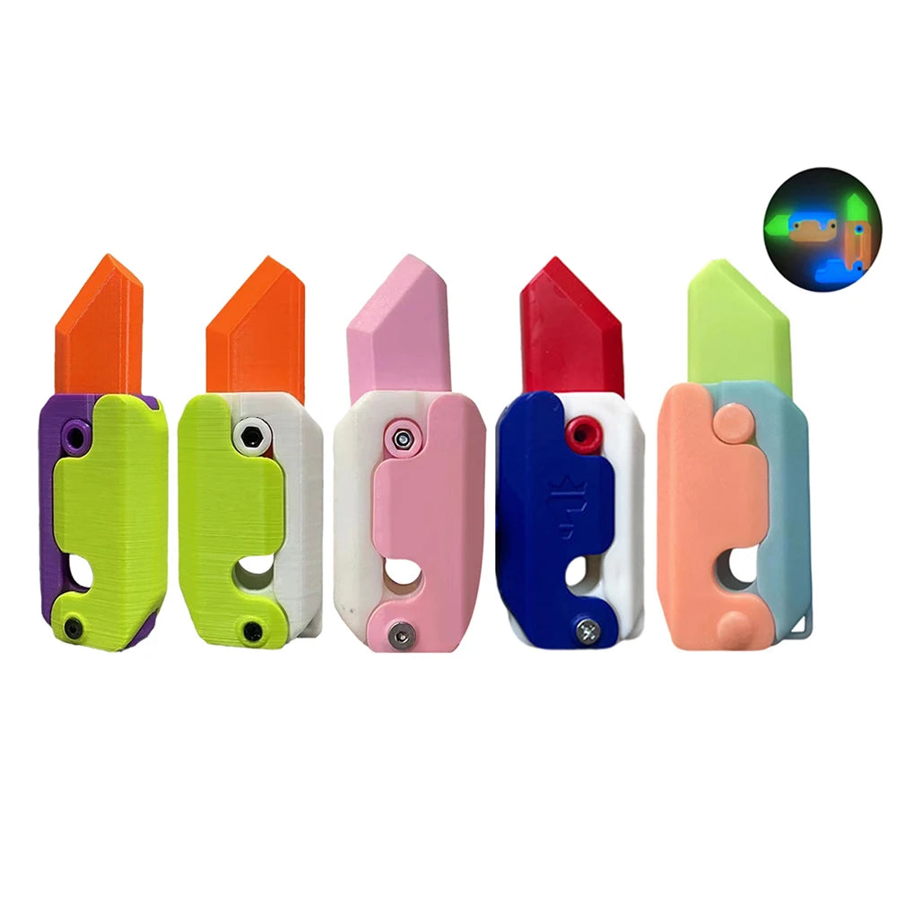 Gravity Folding Claw Knife Radish Knife 3d Printing Gravity Knife Small Radish Knife Push Card Decompression Fidget  Mini Toy