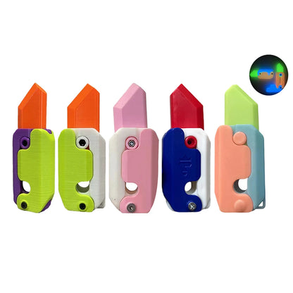 Gravity Folding Claw Knife Radish Knife 3d Printing Gravity Knife Small Radish Knife Push Card Decompression Fidget  Mini Toy