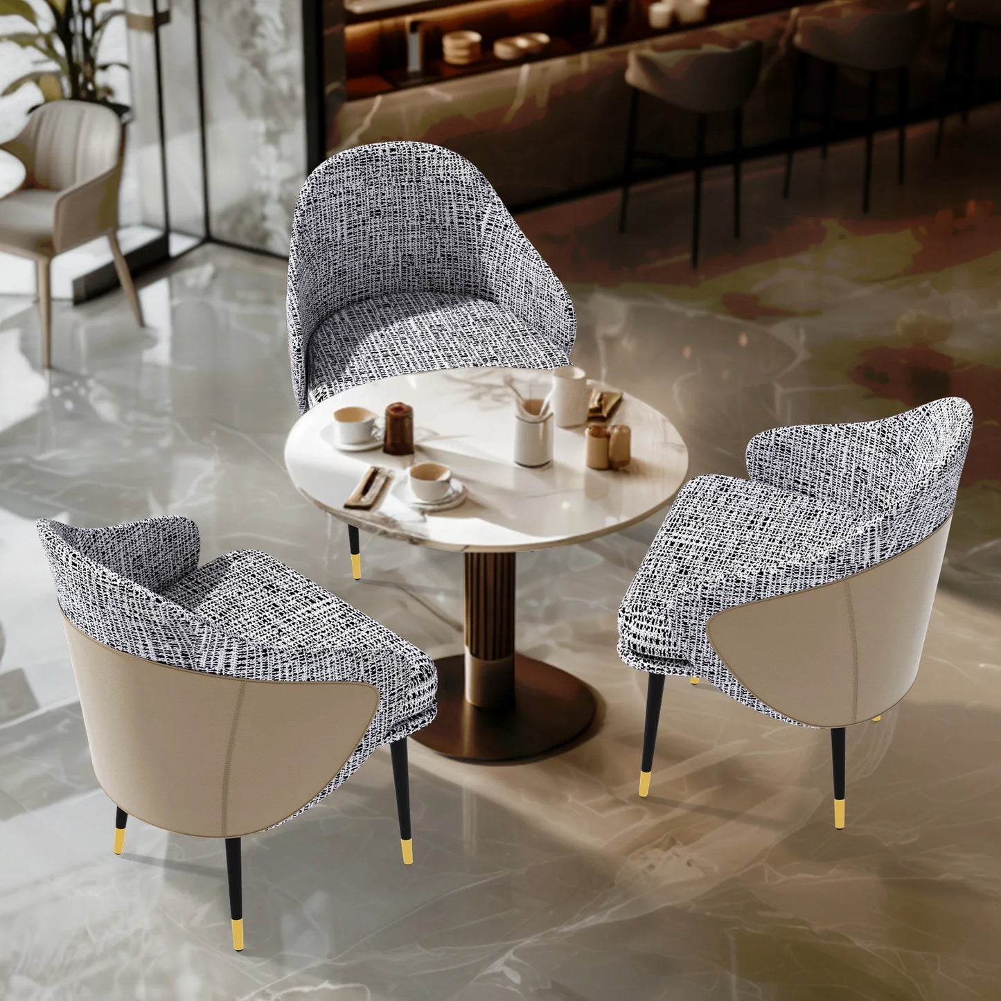 Modern Upholstered Dining Chairs, High-Density Sponge Foam, for Kitchen and Restaurant Dinner Chair, Set of 2