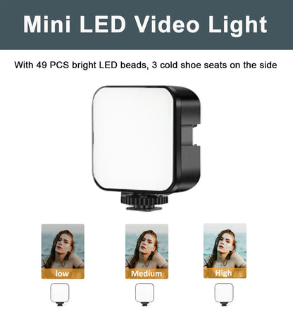 Smartphone Vlogging Kit With Tripod Phone Holder Mini Microphone LED Fill Light Starter For Live Stream Video YouTube