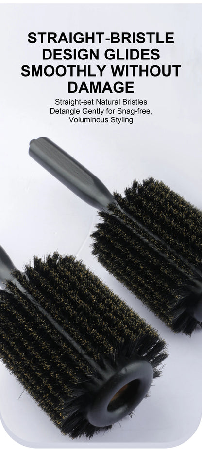 6 Sizes Boar Bristle Round Hair Brush Curly Hair Styling Comb Professional Removable Tail Barber Hairdresser Round Rolling Comb