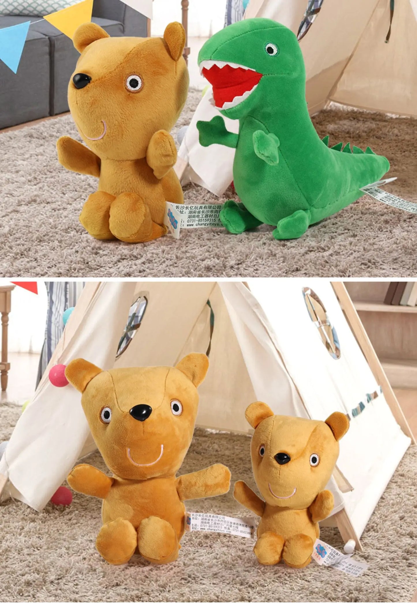 100% Genuine Peppa Pig Evy dinosaur Teddy Bear Peppa George Evie Plush Toy Boy Girl Birthday Gift Toys Christmas Stuffed Doll