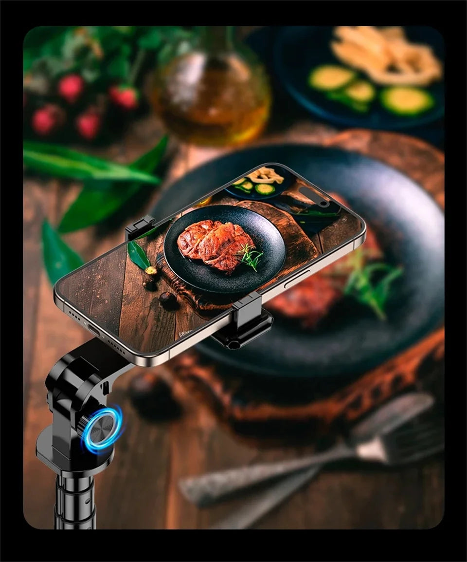 2025 New 5 in 1 Projection Rear Camera Selfie Stick with Selfie Monitor Screen Brush TikTok Bluetooth Remote Control Scrolling