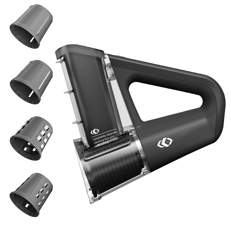 LMETJMA Elektrische Käsereibe, tragbarer Salatbereiter mit 4 verschiedenen Klingenformen, 40 W elektrischer Rotationsschneider JT363