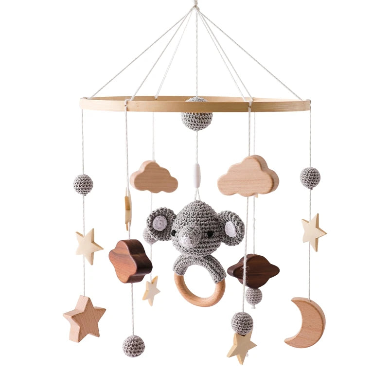 Baby Crib Mobile Bed Bell Toys Musical Rattle Educational Toys Bed Bell Newborn Mobile Bed Bell Bracket Baby Hanging Toys Holder