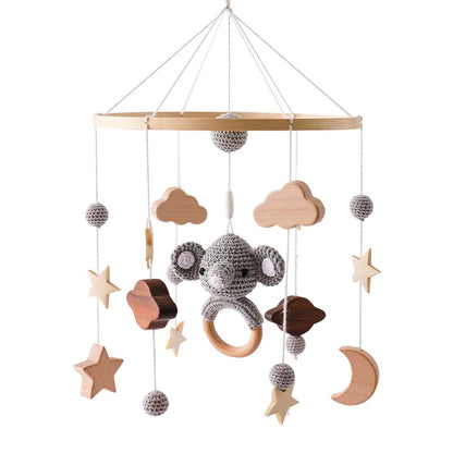 Baby Crib Mobile Bed Bell Toys Musical Rattle Educational Toys Bed Bell Newborn Mobile Bed Bell Bracket Baby Hanging Toys Holder