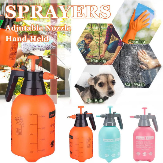 2L Garden Hand Pump Sprayer Portable Pressure Spray Bottle Water Weed Chemical