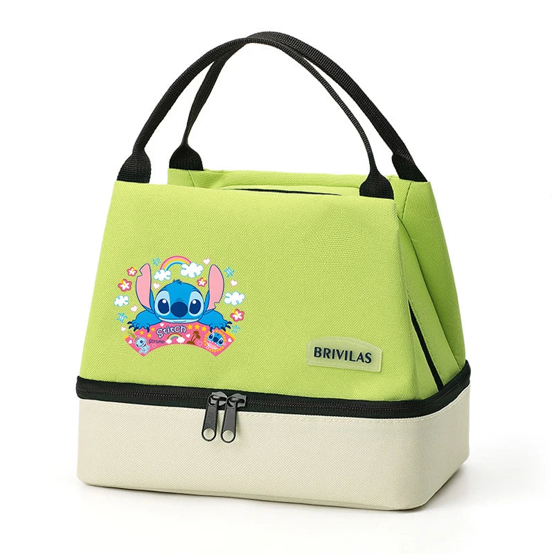 Isolierte Lunchtasche von Stitch, tragbare Aufbewahrungstasche für Lunchboxen, faltbare, isolierte Kühltasche, ideal für Büro, Schule und Picknick