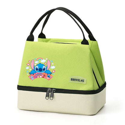 Isolierte Lunchtasche von Stitch, tragbare Aufbewahrungstasche für Lunchboxen, faltbare, isolierte Kühltasche, ideal für Büro, Schule und Picknick