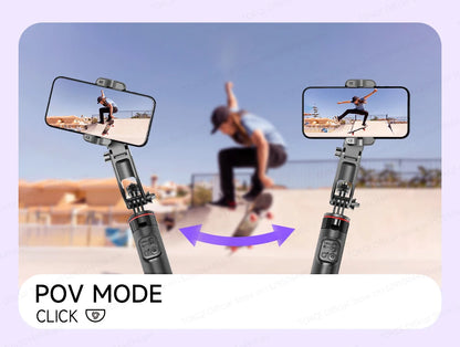 C22 AI Face Tracking Handheld Gimbal Stabiliser 360° Rotation Shoot Selfie Stick Tripod for Mobile Phone, 1/4'' Screw for Camera