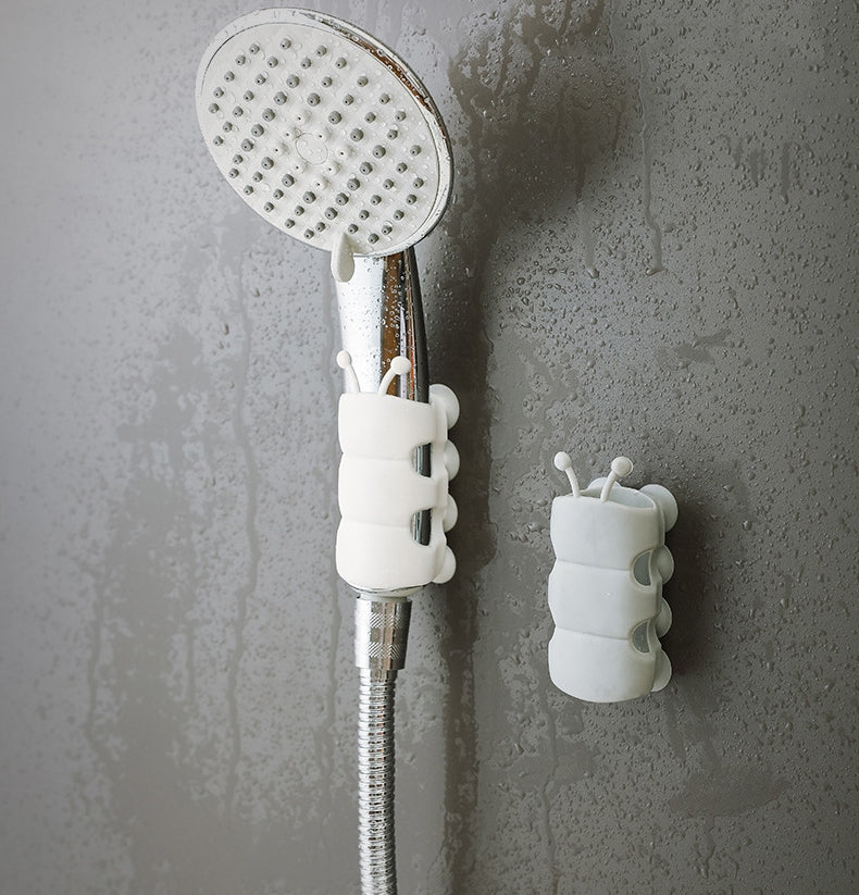 Saugnapfhalterung, Silikon-Duschkopfhalter, wiederverwendbar, abnehmbar, Wandregal mit fester Basis für Badezimmeraccessoires