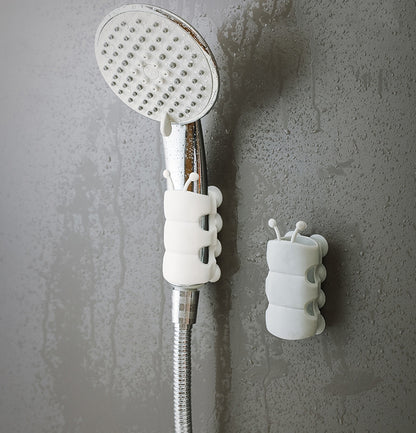 Saugnapfhalterung, Silikon-Duschkopfhalter, wiederverwendbar, abnehmbar, Wandregal mit fester Basis für Badezimmeraccessoires