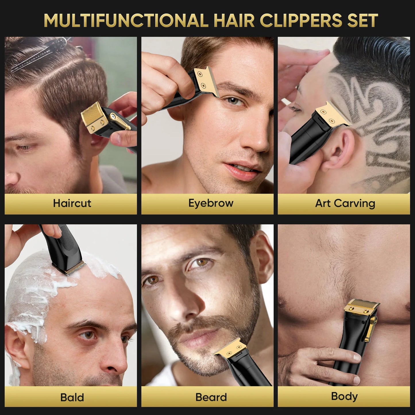 SEJOY Professional Electric Hair Clippers kit for Men Cordless Clippers Hair Trimmers Grooming Set Haircut Machine for Family