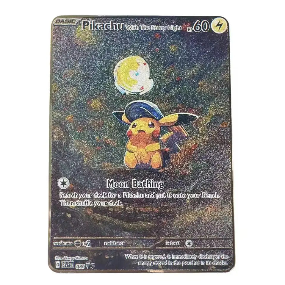 Pokémon 32er-Karten Goldmetall-Pokémon-Karten Englisch Harte Eisenkarten Mewtu Pikachu Gx Glurak Vmax Paket Spielkollektion