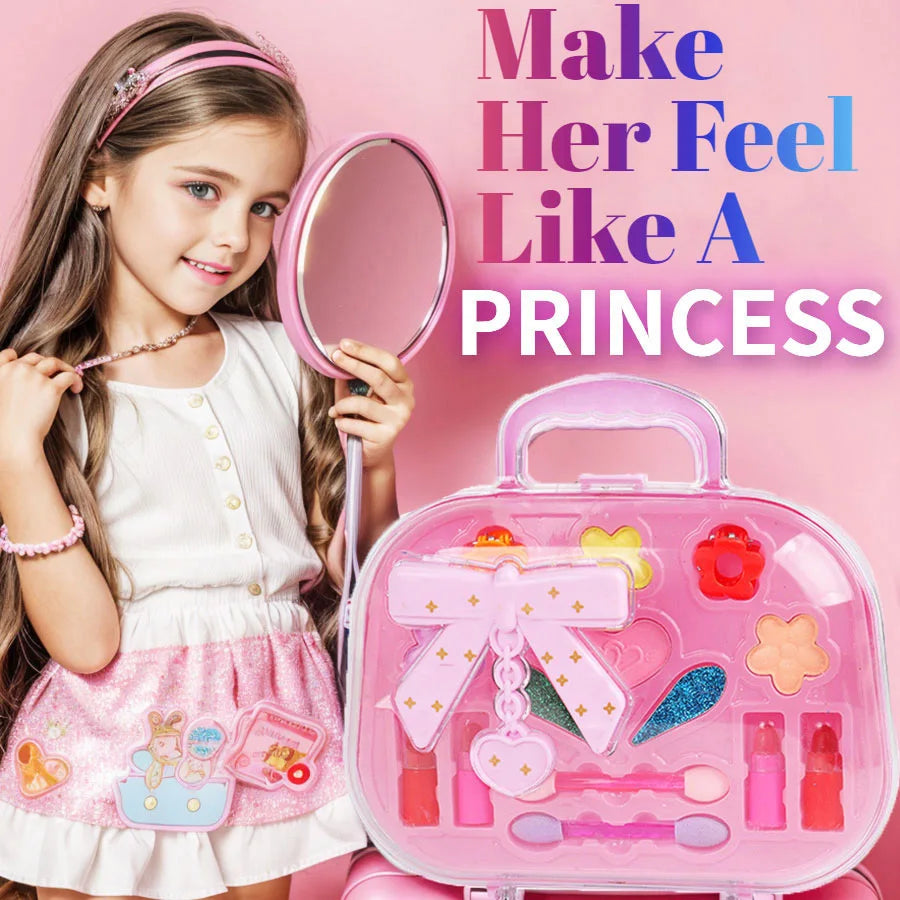 Princess Make Up Box Play House Toy Girls, Eye Shadow Makeup Cosmetics Handbag, Birthday Christmas Gift for Kids Party Cosplay