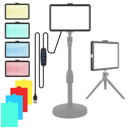 Photo Studio 8-inch Led Fill Light Video Fill Lamp Panel Photography Lighting for Live Streaming With 4 Colors RGB Filter
